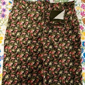 Jones New York floral corduroy skirt